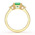 Emerald Trilogy Ring with Trillion side stone Dress Ring