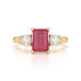 Ruby trilogy with round side stone Dress ring