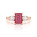 Ruby trilogy with round side stone Dress ring