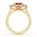 Ruby trilogy with round side stone Dress ring