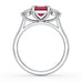 Ruby trilogy with round side stone Dress ring