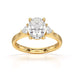 Oval Trilogy Engagement Ring with Trillion side stone