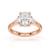 Oval Trilogy Engagement Ring with Trillion side stone