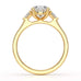 Oval Trilogy Engagement Ring with Trillion side stone