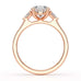 Oval Trilogy Engagement Ring with Trillion side stone