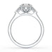 Oval Trilogy Engagement Ring with Trillion side stone