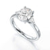 Oval Trilogy Engagement Ring with Trillion side stone