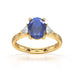 Sapphire trilogy with trillion cut side diamond Dress ring