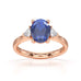 Sapphire trilogy with trillion cut side diamond Dress ring