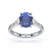 Sapphire trilogy with trillion cut side diamond Dress ring