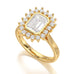 18ct Gold Emerald Cut Halo Diamond Engagement Ring