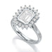 18ct Gold Emerald Cut Halo Diamond Engagement Ring