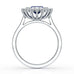 Diamond Cluster Octagon Shape  Blue Sapphire Engagement Ring in 18ct Gold and Platinum