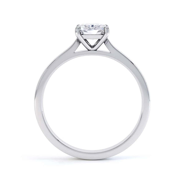 Cushion Cut Centre Stone, 4 claw, Diamond Engagement Ring with split Knife Edge Shoulders