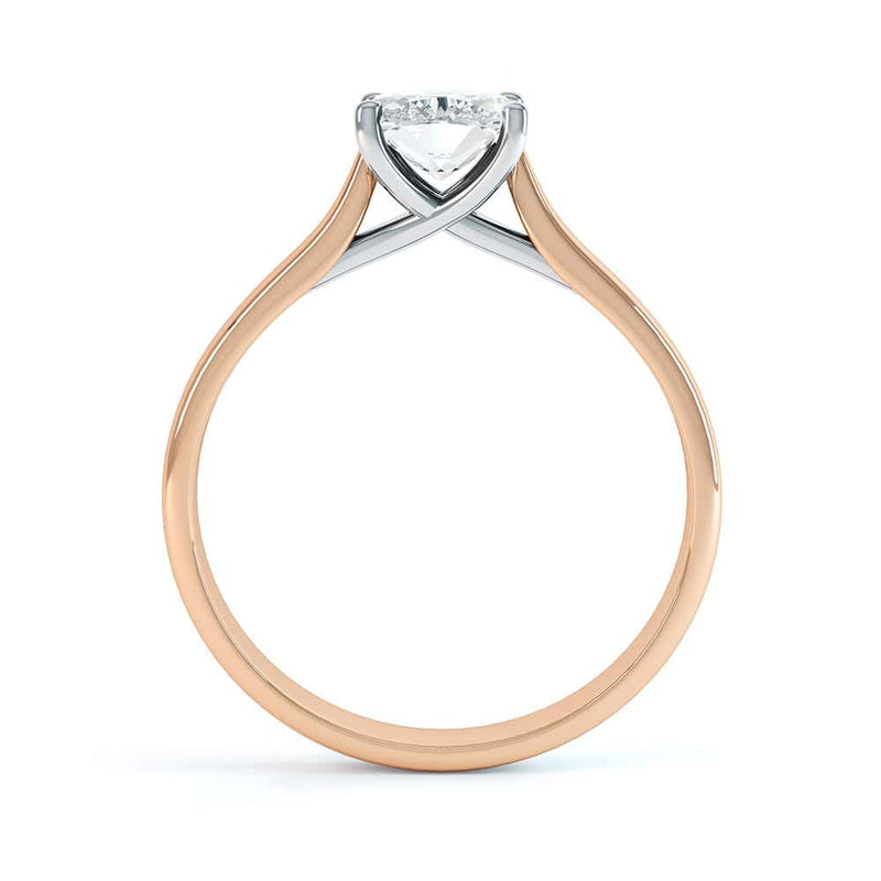 Cushion Cut Centre Stone, 4 claw, Diamond Engagement Ring with Tapered Shoulders