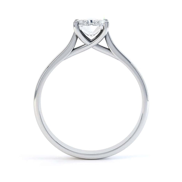 Cushion Cut Centre Stone, 4 claw, Diamond Engagement Ring with Tapered Shoulders