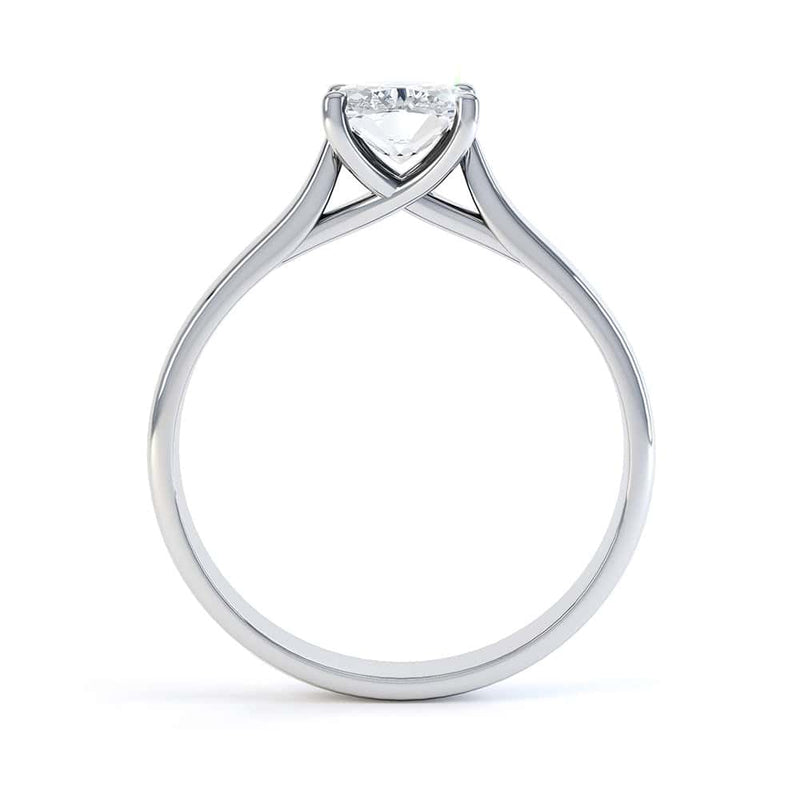 Cushion Cut Centre Stone, 4 claw, Diamond Engagement Ring with Tapered Shoulders