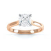 Cushion Cut Centre Stone, 4 claw, Diamond Engagement Ring with Tapered Shoulders