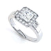 18ct Gold Princess Cut Halo Diamond Engagement Ring - Square Shape