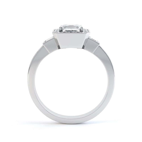 18ct Gold Princess Cut Halo Diamond Engagement Ring - Square Shape