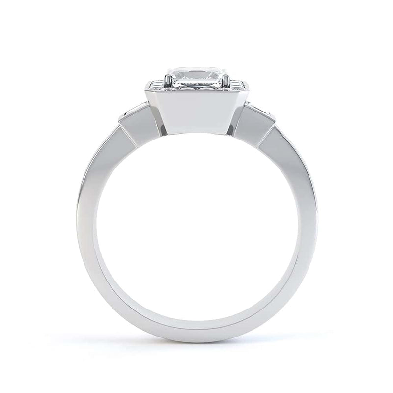 18ct Gold Princess Cut Halo Diamond Engagement Ring - Square Shape