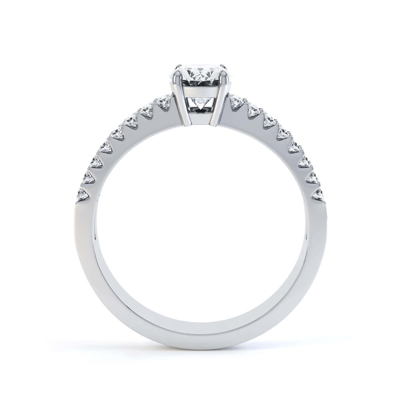 Diamond Engagement Ring- Oval Cut With Double Row Diamond Set Shoulders