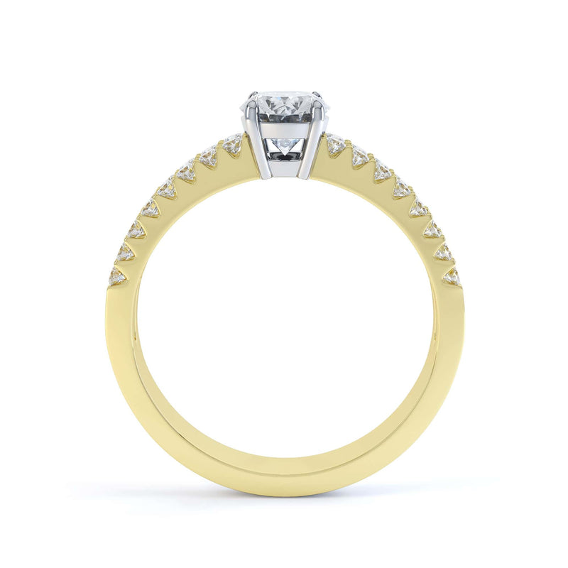Diamond Engagement Ring- Oval Cut With Double Row Diamond Set Shoulders