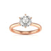 Diamond Engagement Ring- Rose Gold Brilliant cut -Round Six Claw Tapered Shank
