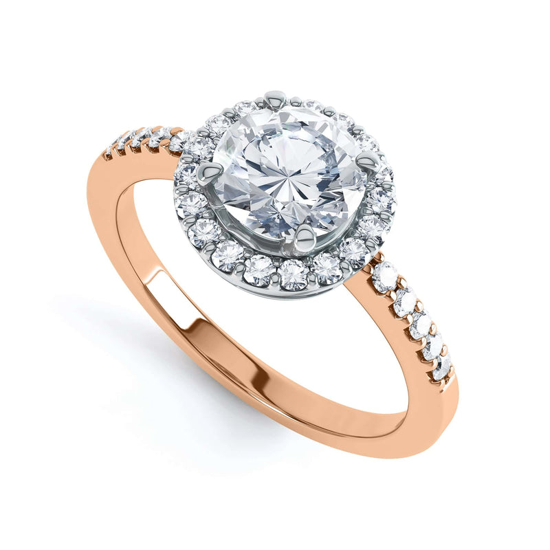 18ct Gold  Halo Diamond Engagement Ring - Round Shape