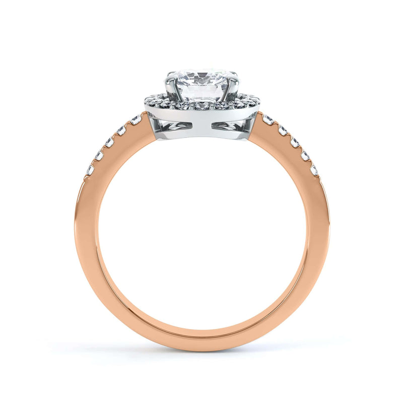 18ct Gold  Halo Diamond Engagement Ring - Round Shape
