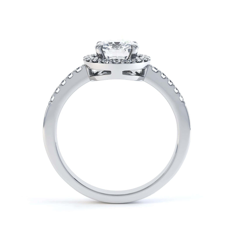18ct Gold  Halo Diamond Engagement Ring - Round Shape