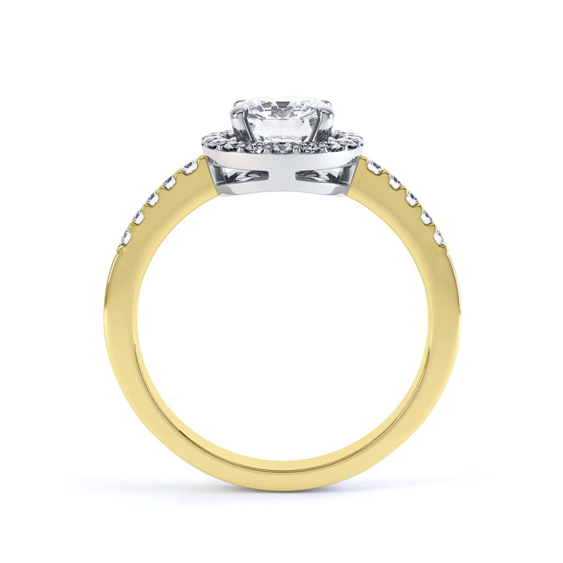 18ct Gold  Halo Diamond Engagement Ring - Round Shape
