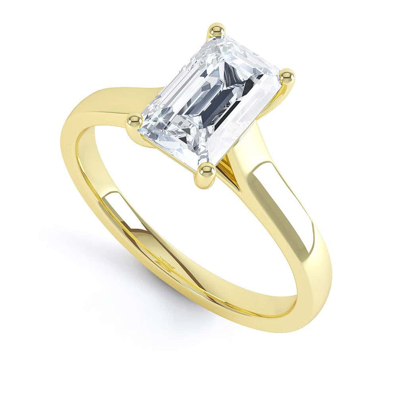Emerald Cut Diamond solitaire Engagement Ring