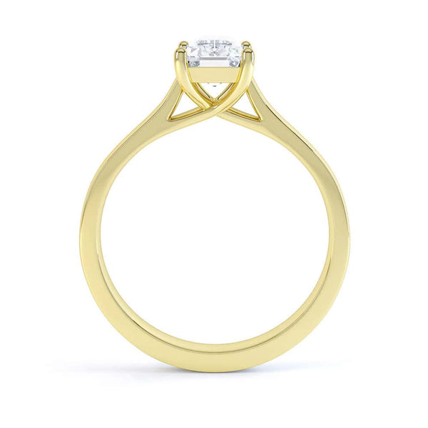 Emerald Cut Diamond solitaire Engagement Ring