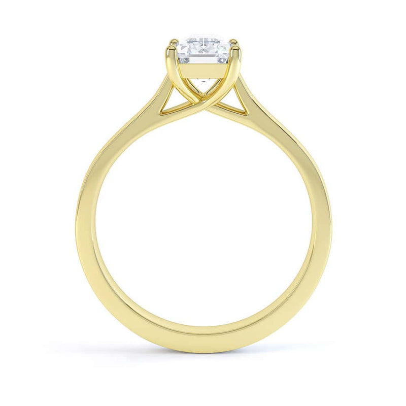 Emerald Cut Diamond solitaire Engagement Ring