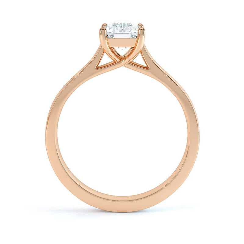 Emerald Cut Diamond solitaire Engagement Ring