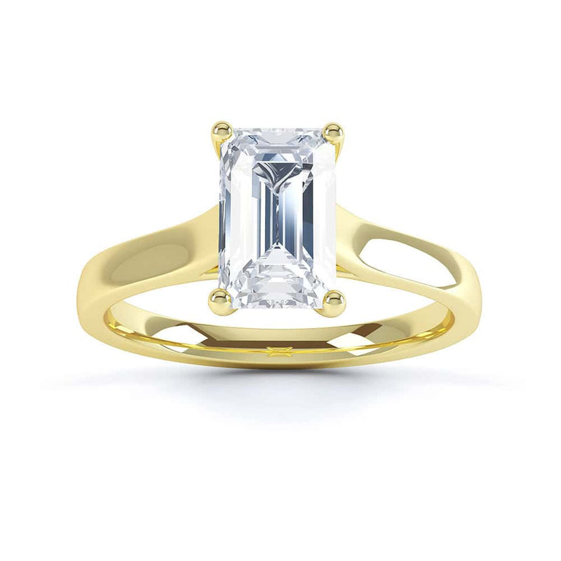 Emerald Cut Diamond solitaire Engagement Ring