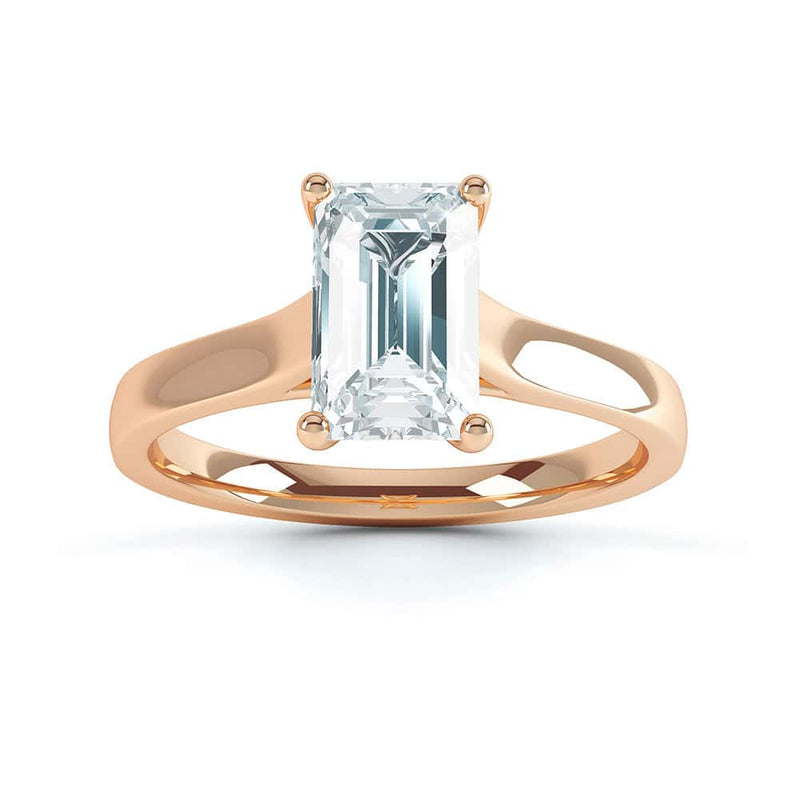 Emerald Cut Diamond solitaire Engagement Ring