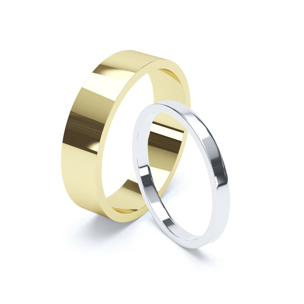 Mens Flat Wedding Ring