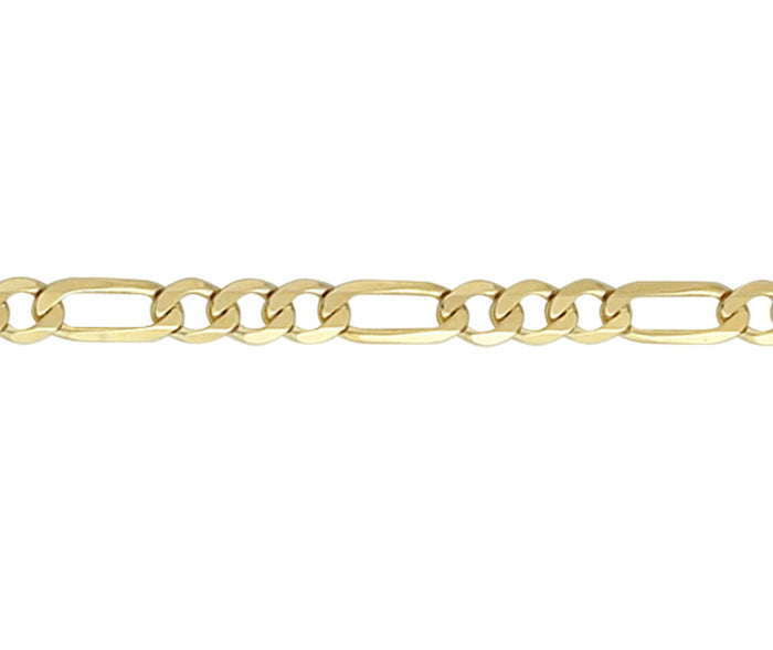 9ct Yellow Gold Figaro Chain (5.1mm)