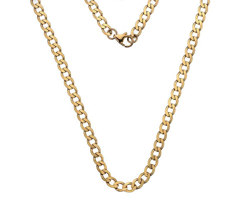 9ct Yellow Gold Diamond Cut Curb Chain (6mm)