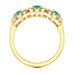  Gold Diamond Halo 3 Emeralds Ring 
