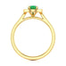  Gold Diamond Halo Emerald  Ring 