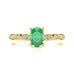   Gold Natural Emerald merquise shoulder Engagement ring