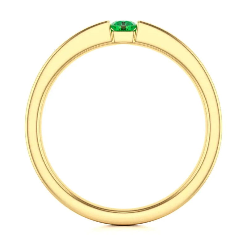 Gold Tension set Emerald Ring 