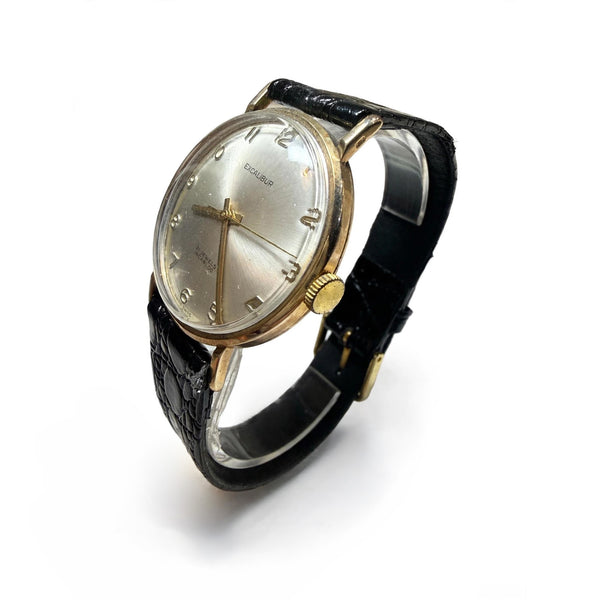 Vintage 9K Yellow Gold Excalibur 21 Jewels Incabloc Watch