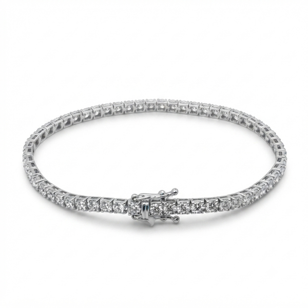 9K White Gold 5.04ct Diamond Tennis Bracelet 7''