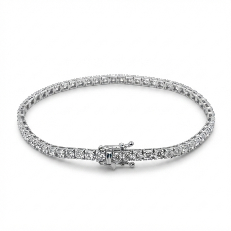 9K White Gold 5.04ct Diamond Tennis Bracelet 7''