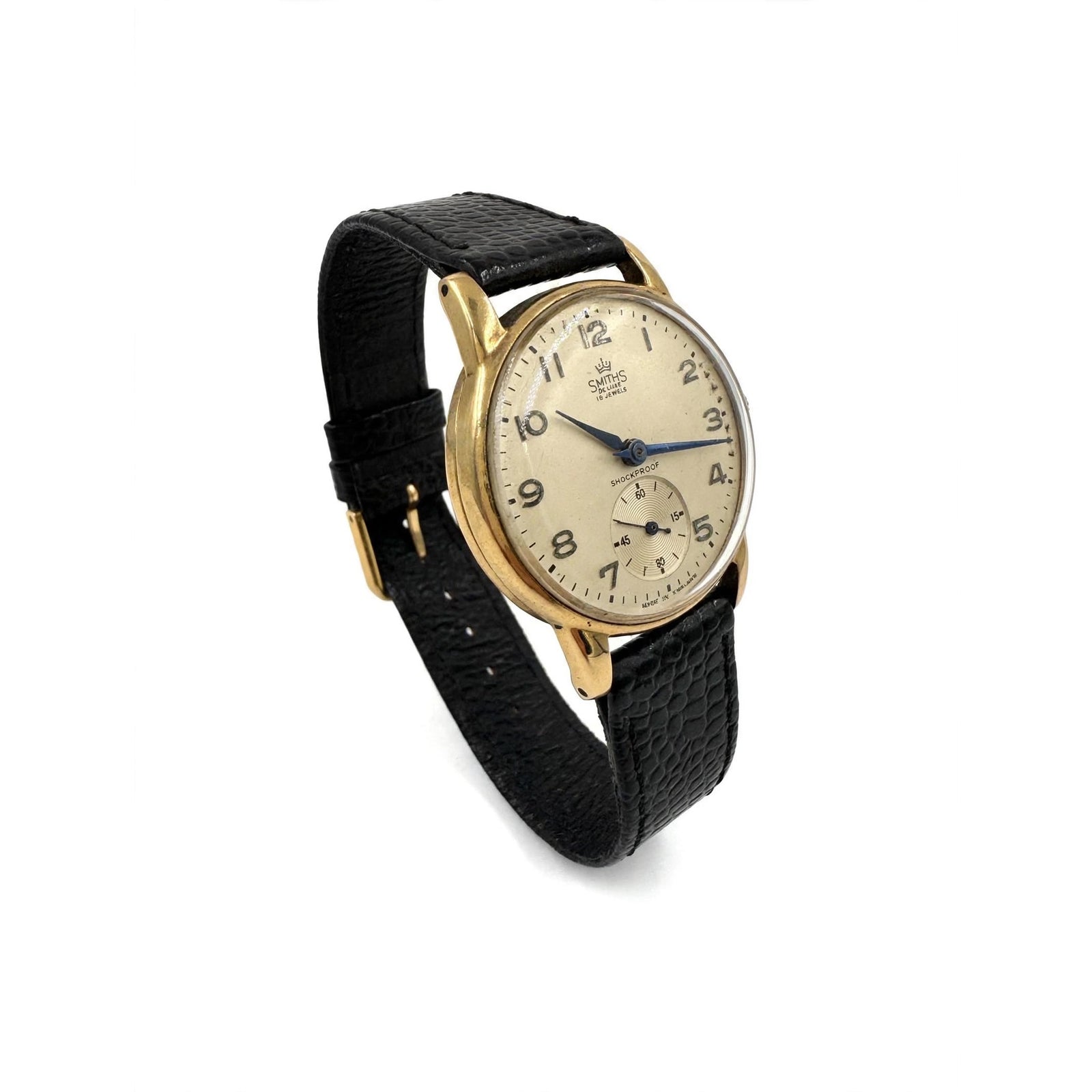 Smiths De Luxe Gents 9K Gold Wrist Watch