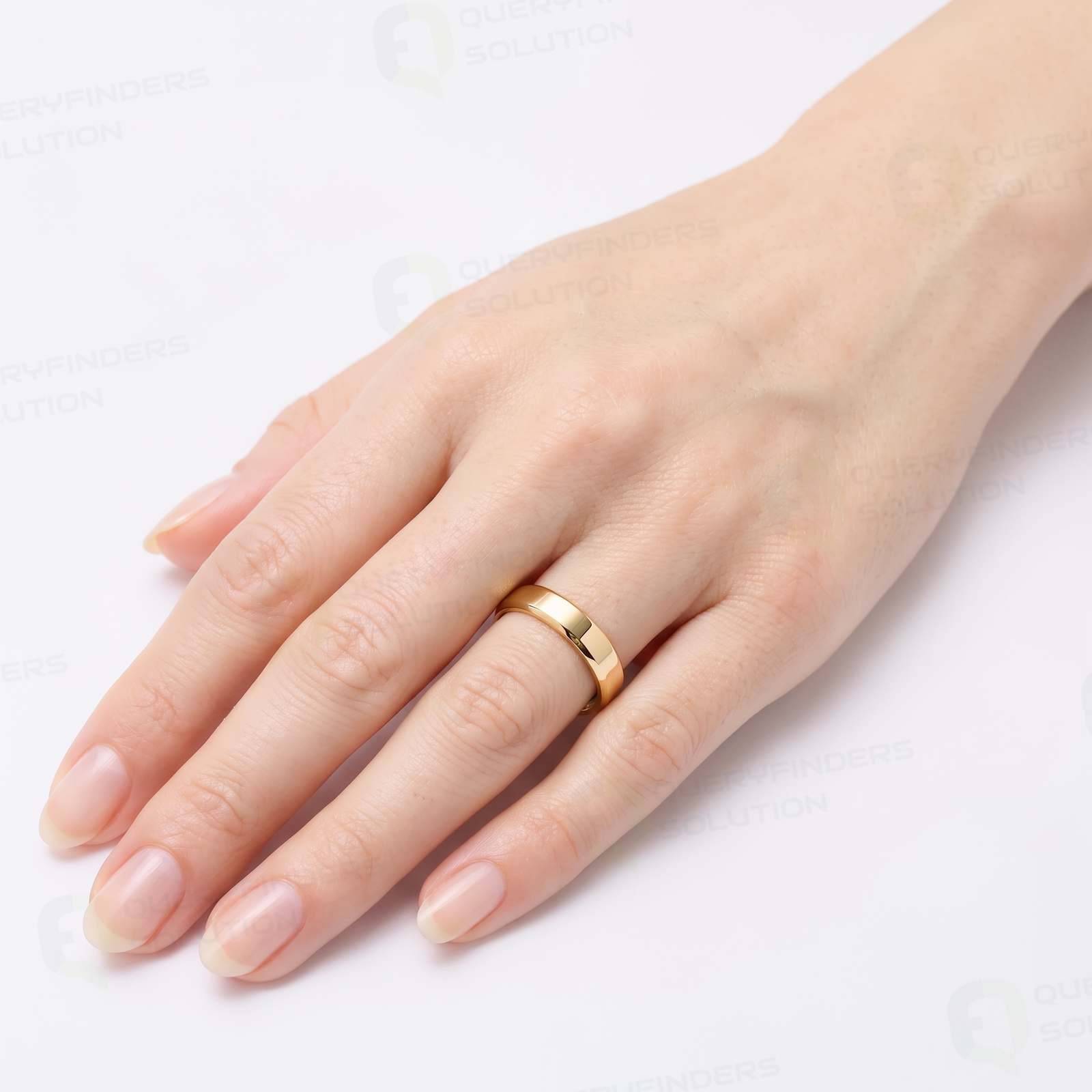 Ladies Bevelled Wedding Ring